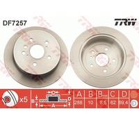 TRW DF7257 Brake Disc for LEXUS,TOYOTA