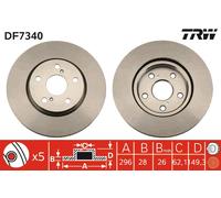 TRW DF7340 Brake Disc for LEXUS,TOYOTA,TOYOTA (FAW),TOYOTA (GAC)