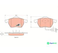 TRW DISC BRAKE BRAKE PAD SET GDB1049 FOR AUDI VW