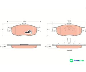 TRW DISC BRAKE BRAKE PAD SET GDB1107 FOR FORD