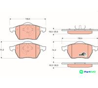 TRW DISC BRAKE BRAKE PAD SET GDB1200 FOR AUDI VW