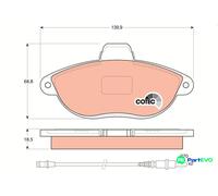 TRW DISC BRAKE BRAKE PAD SET GDB1216 FOR CITROËN FIAT PEUGEOT