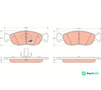 TRW DISC BRAKE BRAKE PAD SET GDB1322 FOR CITROËN PEUGEOT