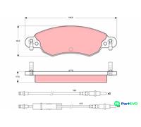 TRW DISC BRAKE BRAKE PAD SET GDB1447 FOR CITROËN