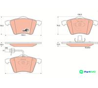 TRW DISC BRAKE BRAKE PAD SET GDB1538 FOR FORD SEAT VW