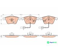 TRW DISC BRAKE BRAKE PAD SET GDB1554 FOR AUDI