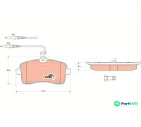 TRW DISC BRAKE BRAKE PAD SET GDB1594 FOR PEUGEOT