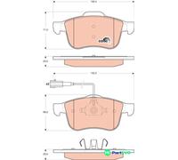 TRW DISC BRAKE BRAKE PAD SET GDB1647 FOR ALFA ROMEO