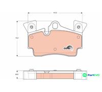TRW DISC BRAKE BRAKE PAD SET GDB1652 FOR AUDI PORSCHE