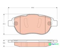 TRW DISC BRAKE BRAKE PAD SET GDB1669 FOR CITROËN PEUGEOT