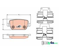 TRW DISC BRAKE BRAKE PAD SET GDB1709 FOR LAND ROVER
