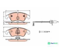 TRW DISC BRAKE BRAKE PAD SET GDB1768 FOR AUDI