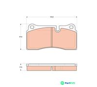 TRW DISC BRAKE BRAKE PAD SET GDB1816 FOR AUDI