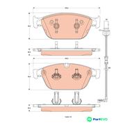 TRW DISC BRAKE BRAKE PAD SET GDB1884 FOR AUDI