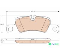 TRW DISC BRAKE BRAKE PAD SET GDB1962 FOR PORSCHE