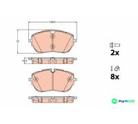 TRW DISC BRAKE BRAKE PAD SET GDB2121 FOR PEUGEOT