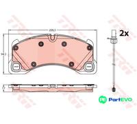 TRW DISC BRAKE BRAKE PAD SET GDB2243 FOR PORSCHE