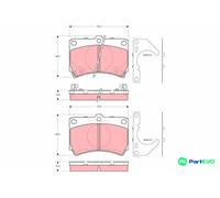 TRW DISC BRAKE BRAKE PAD SET GDB3252 FOR MAZDA