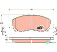 TRW DISC BRAKE BRAKE PAD SET GDB3287 FOR DODGE LANCIA MITSUBISHI