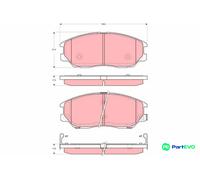 TRW DISC BRAKE BRAKE PAD SET GDB3360 FOR HYUNDAI KIA