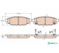 TRW DISC BRAKE BRAKE PAD SET GDB3568 FOR SUBARU