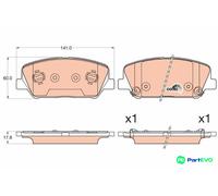 TRW DISC BRAKE BRAKE PAD SET GDB3582 FOR HYUNDAI KIA