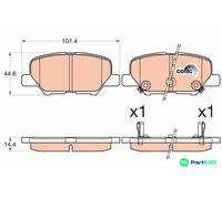 TRW DISC BRAKE BRAKE PAD SET GDB3583 FOR MAZDA MITSUBISHI