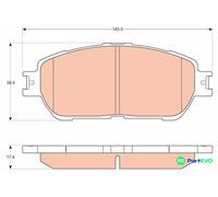 TRW DISC BRAKE BRAKE PAD SET GDB3612 FOR TOYOTA LEXUS
