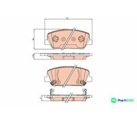 TRW DISC BRAKE BRAKE PAD SET GDB3621 FOR HYUNDAI KIA