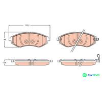 TRW DISC BRAKE BRAKE PAD SET GDB3634 FOR CHEVROLET DAEWOO