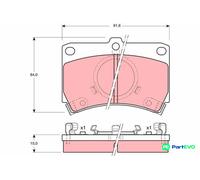 TRW DISC BRAKE BRAKE PAD SET GDB374 FOR MAZDA