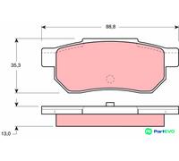 TRW DISC BRAKE BRAKE PAD SET GDB775 FOR HONDA