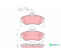 TRW DISC BRAKE BRAKE PAD SET GDB816 FOR AUDI