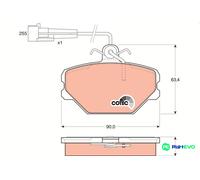 TRW DISC BRAKE BRAKE PAD SET GDB833 FOR FIAT