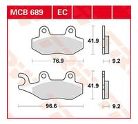 TRW Brake Pads MCB689EC - Fits Peugeot Geopolis 300 (2011-2015)