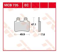 Trw Ec-organic Derbi Boulevard 125 03 Front Brake Pads