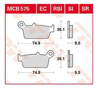 Trw Ec-organic Gas Gas Ec 125 03 Organic Rear Brake Pads