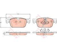 Brake pads GDB2221 TRW for VOLVO V90 II Estate S90 II V90 II Cross Country