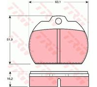 Brake pads GDB591 TRW for VW BEETLE BEETLE Convertible KARMANN GHIA Coupe