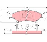 TRW Front Brake Pads GDB3096 GDB3224 77x117x158 mm