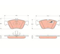 Brake pads GDB1205 TRW for MERCEDES-BENZ S-CLASS Coupe C-CLASS E-CLASS SLK CLK
