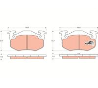 TRW GDB1305 Brake Pads for Citroen Saxo Rear 1996+ 44kW 52° ABS, 2pcs