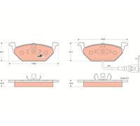 TRW GDB1386 Front Brake Pads With Wear Sensor For Audi A2 2000 1.4 55kW 74HP