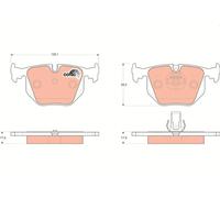 TRW GDB1530 Rear Brake Pads For BMW 3 Series Sedan (E46) 1998- 2.5 141 kW 191 HP