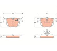 TRW GDB1560 Rear Brake Pads For BMW 3 Series Sedan (E90) 2004- 2.0 120kW 160HP