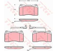 TRW Front Brake Pad Set GDB1648 for Alfa Romeo & Lancia, Giulietta, 159, Brera, Spider, Kappa