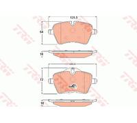 TRW Brake Pad Set GDB1712 - Front Disc Brake for MINI Roadster, Convertible, Coupe