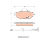 TRW Brake Pad Set GDB1745 Front Disc Brake for Ford, Fiat, Chevrolet