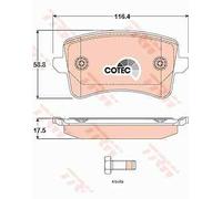TRW Brake Pad Set GDB1765 - Rear - Fits Audi A4 (B8), A5 (Sportback/Convertible), Q5