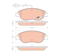 TRW GDB1855 Brake Pads For Abarth Stilo Front 2 Sensors 2mm, 57.5x151x19